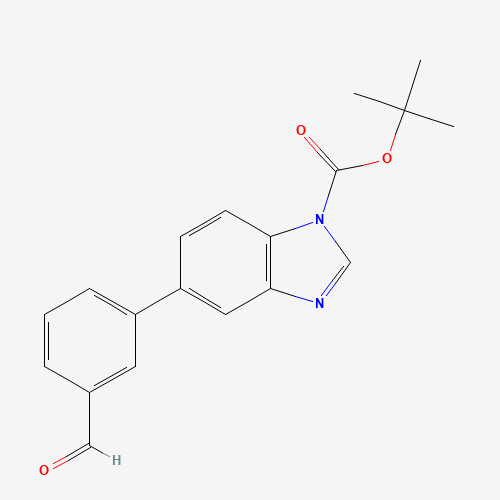 1008359-49-6 tert-butyl 5-(3-formylphenyl)benzimidazole-1-carboxylate chemical structure