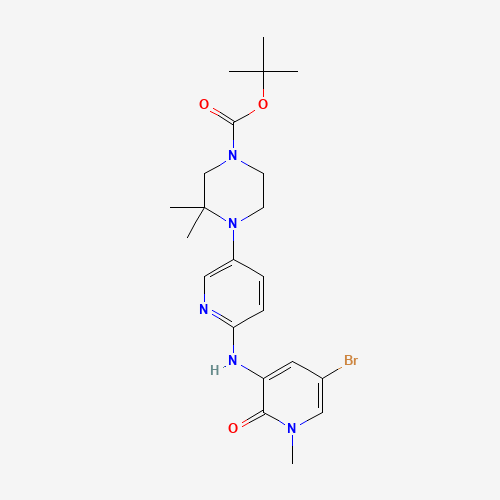 1433990-40-9 tert-butyl 4-[6-[(5-bromo-1-methyl-2-oxopyridin-3-yl)amino]pyridin-3-yl]-3,3-dimethylpiperazine-1-carboxylate chemical structure