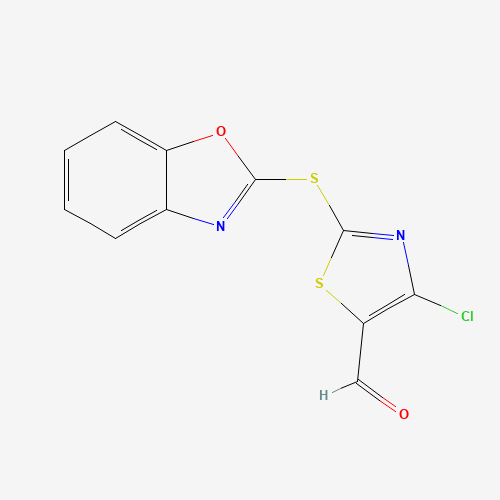 914348-74-6 2-(1,3-benzoxazol-2-ylsulfanyl)-4-chloro-1,3-thiazole-5-carbaldehyde chemical structure