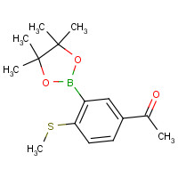 1259443-62-3 1-[4-methylsulfanyl-3-(4,4,5,5-tetramethyl-1,3,2-dioxaborolan-2-yl)phenyl]ethanone chemical structure