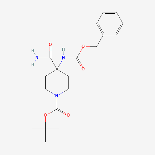 288154-17-6 tert-butyl 4-carbamoyl-4-(phenylmethoxycarbonylamino)piperidine-1-carboxylate chemical structure