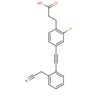 1402601-82-4 3-[4-[2-[2-(cyanomethyl)phenyl]ethynyl]-2-fluorophenyl]propanoic acid chemical structure
