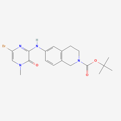 1346673-02-6 tert-butyl 6-[(6-bromo-4-methyl-3-oxopyrazin-2-yl)amino]-3,4-dihydro-1H-isoquinoline-2-carboxylate chemical structure