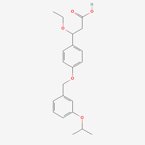 1202575-20-9 3-ethoxy-3-[4-[(3-propan-2-yloxyphenyl)methoxy]phenyl]propanoic acid chemical structure
