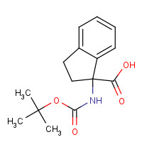 214139-26-1 1-[(2-methylpropan-2-yl)oxycarbonylamino]-2,3-dihydroindene-1-carboxylic acid chemical structure