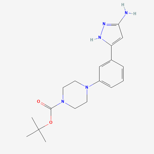 1290181-49-5 tert-butyl 4-[3-(3-amino-1H-pyrazol-5-yl)phenyl]piperazine-1-carboxylate chemical structure
