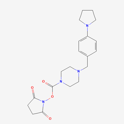 1460031-50-8 (2,5-dioxopyrrolidin-1-yl) 4-[(4-pyrrolidin-1-ylphenyl)methyl]piperazine-1-carboxylate chemical structure