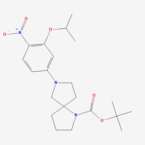 1462951-13-8 tert-butyl 7-(4-nitro-3-propan-2-yloxyphenyl)-1,7-diazaspiro[4.4]nonane-1-carboxylate chemical structure