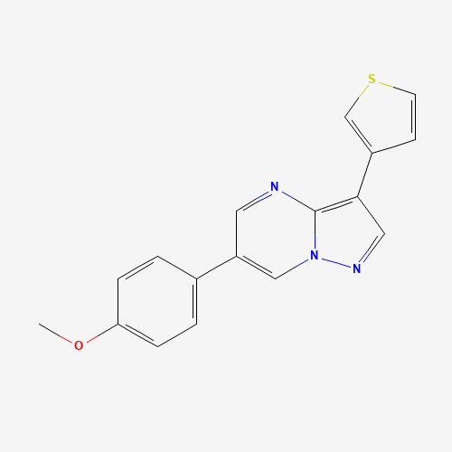 216661-57-3 6-(4-methoxyphenyl)-3-thiophen-3-ylpyrazolo[1,5-a]pyrimidine chemical structure