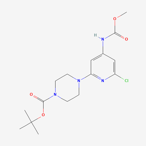 1201675-15-1 tert-butyl 4-[6-chloro-4-(methoxycarbonylamino)pyridin-2-yl]piperazine-1-carboxylate chemical structure