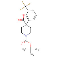 1158750-61-8 1-[(2-methylpropan-2-yl)oxycarbonyl]-4-[3-(trifluoromethyl)phenyl]piperidine-4-carboxylic acid chemical structure