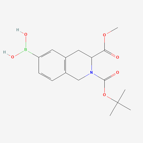 897375-70-1 [3-methoxycarbonyl-2-[(2-methylpropan-2-yl)oxycarbonyl]-3,4-dihydro-1H-isoquinolin-6-yl]boronic acid chemical structure