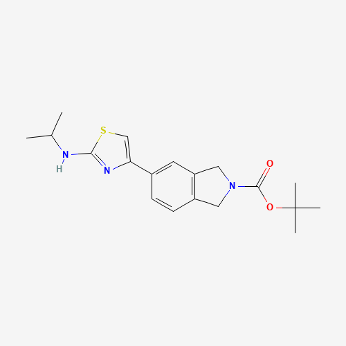 850877-62-2 tert-butyl 5-[2-(propan-2-ylamino)-1,3-thiazol-4-yl]-1,3-dihydroisoindole-2-carboxylate chemical structure