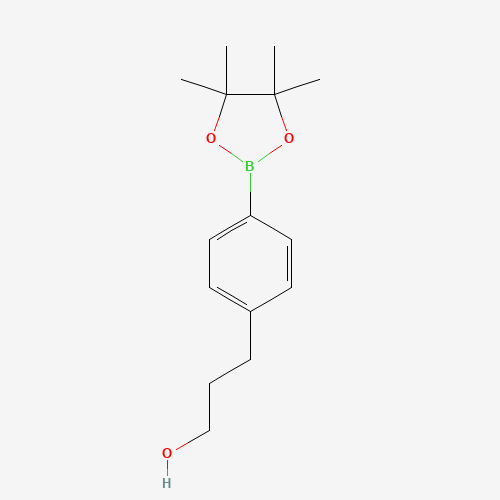 651030-57-8 3-[4-(4,4,5,5-tetramethyl-1,3,2-dioxaborolan-2-yl)phenyl]propan-1-ol chemical structure