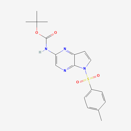 1201187-44-1 tert-butyl N-[5-(4-methylphenyl)sulfonylpyrrolo[2,3-b]pyrazin-2-yl]carbamate chemical structure