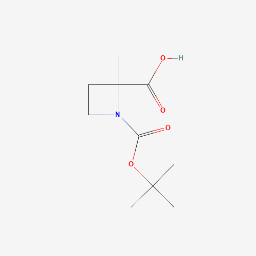 449758-77-4 2-methyl-1-[(2-methylpropan-2-yl)oxycarbonyl]azetidine-2-carboxylic acid chemical structure