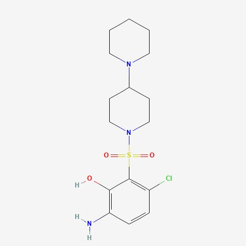 444045-59-4 6-amino-3-chloro-2-(4-piperidin-1-ylpiperidin-1-yl)sulfonylphenol chemical structure