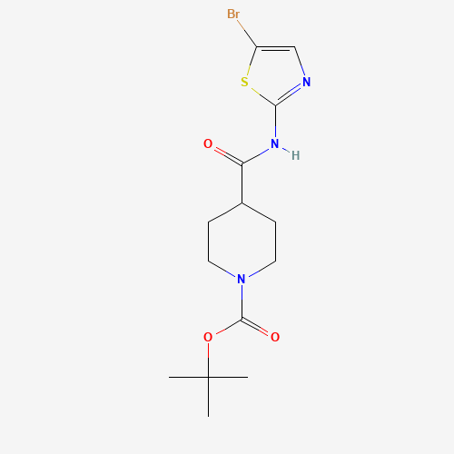 1180526-64-0 tert-butyl 4-[(5-bromo-1,3-thiazol-2-yl)carbamoyl]piperidine-1-carboxylate chemical structure