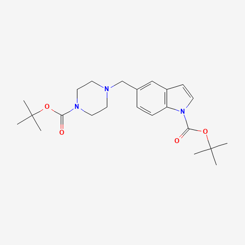 479065-28-6 tert-butyl 5-[[4-[(2-methylpropan-2-yl)oxycarbonyl]piperazin-1-yl]methyl]indole-1-carboxylate chemical structure