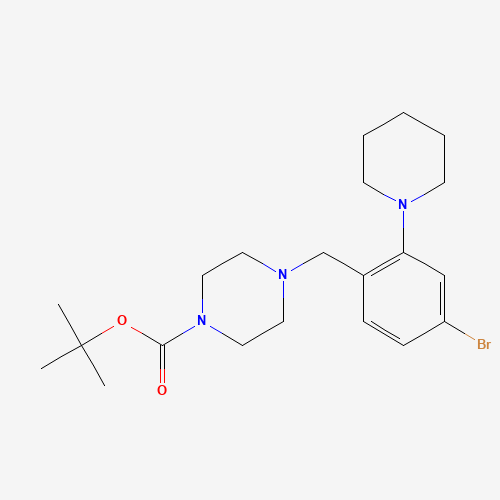 1446818-78-5 tert-butyl 4-[(4-bromo-2-piperidin-1-ylphenyl)methyl]piperazine-1-carboxylate chemical structure