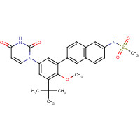 1132935-63-7 N-[6-[3-tert-butyl-5-(2,4-dioxopyrimidin-1-yl)-2-methoxyphenyl]naphthalen-2-yl]methanesulfonamide chemical structure