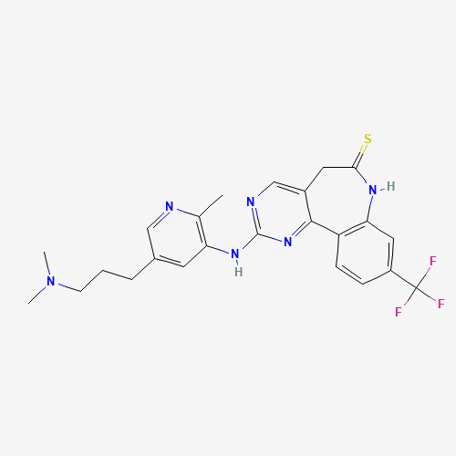 1228960-69-7 2-[[5-[3-(dimethylamino)propyl]-2-methylpyridin-3-yl]amino]-9-(trifluoromethyl)-5,7-dihydropyrimido[5,4-d][1]benzazepine-6-thione chemical structure