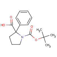 744245-06-5 1-[(2-methylpropan-2-yl)oxycarbonyl]-2-phenylpyrrolidine-2-carboxylic acid chemical structure