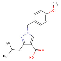 1235313-66-2 1-[(4-methoxyphenyl)methyl]-3-(2-methylpropyl)pyrazole-4-carboxylic acid chemical structure