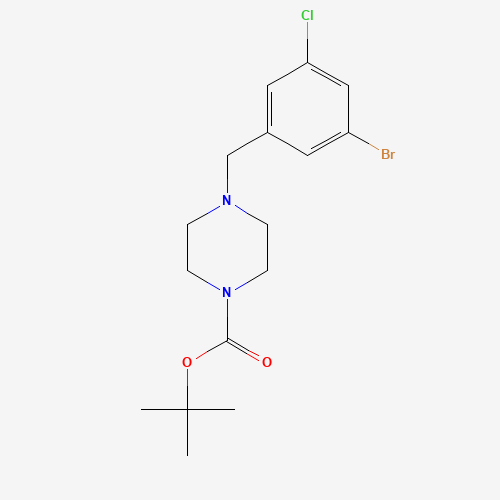 1460033-73-1 tert-butyl 4-[(3-bromo-5-chlorophenyl)methyl]piperazine-1-carboxylate chemical structure