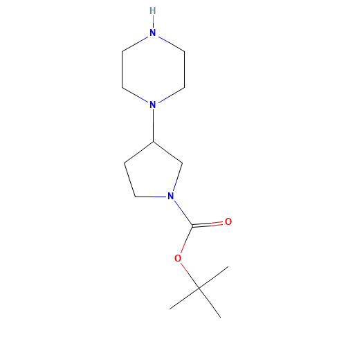 867265-71-2 tert-butyl 3-piperazin-1-ylpyrrolidine-1-carboxylate chemical structure