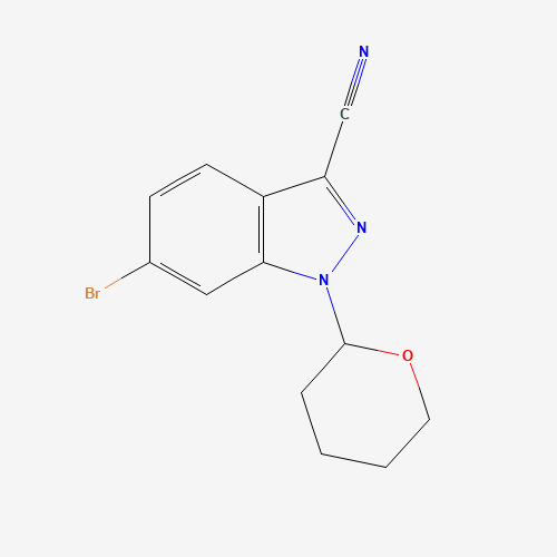 1421503-37-8 6-bromo-1-(oxan-2-yl)indazole-3-carbonitrile chemical structure