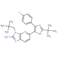 862505-00-8 5-[2-tert-butyl-4-(4-fluorophenyl)-1H-imidazol-5-yl]-3-(2,2-dimethylpropyl)imidazo[4,5-b]pyridin-2-amine chemical structure