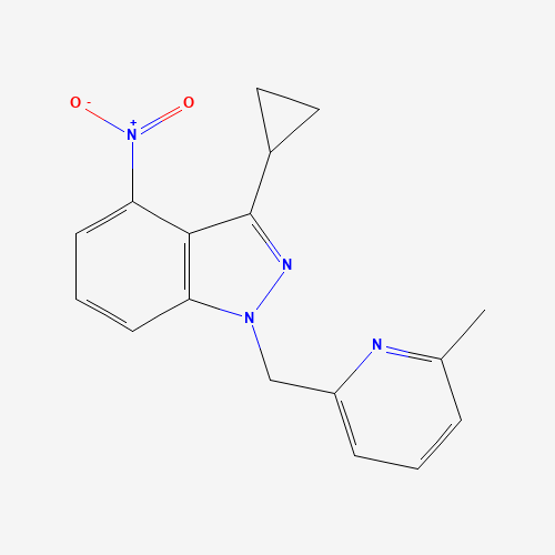 1313410-24-0 3-cyclopropyl-1-[(6-methylpyridin-2-yl)methyl]-4-nitroindazole chemical structure