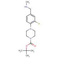 1364468-78-9 tert-butyl 4-[2-fluoro-4-(methylaminomethyl)phenyl]piperazine-1-carboxylate chemical structure