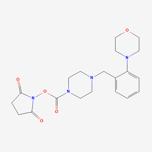 1460030-17-4 (2,5-dioxopyrrolidin-1-yl) 4-[(2-morpholin-4-ylphenyl)methyl]piperazine-1-carboxylate chemical structure