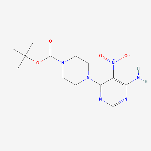245450-04-8 tert-butyl 4-(6-amino-5-nitropyrimidin-4-yl)piperazine-1-carboxylate chemical structure