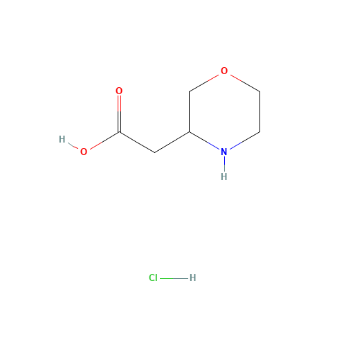 86967-55-7 2-morpholin-3-ylacetic acid;hydrochloride chemical structure