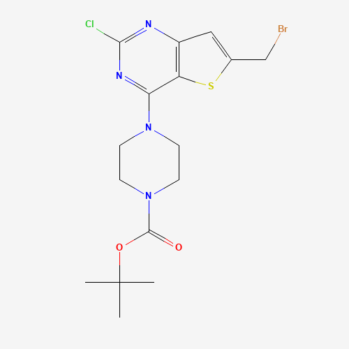 1235451-27-0 tert-butyl 4-[6-(bromomethyl)-2-chlorothieno[3,2-d]pyrimidin-4-yl]piperazine-1-carboxylate chemical structure