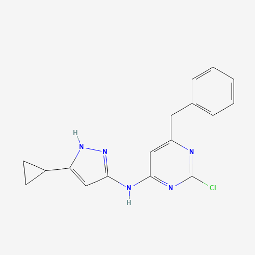 927679-38-7 6-benzyl-2-chloro-N-(5-cyclopropyl-1H-pyrazol-3-yl)pyrimidin-4-amine chemical structure