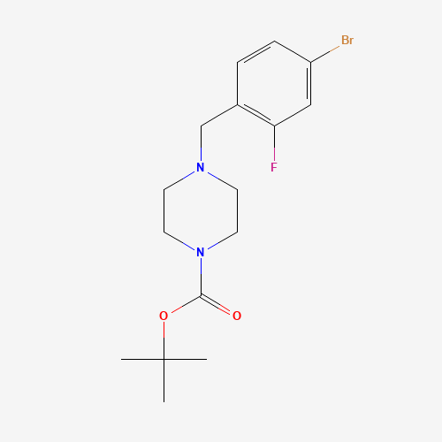 1260809-13-9 tert-butyl 4-[(4-bromo-2-fluorophenyl)methyl]piperazine-1-carboxylate chemical structure