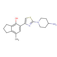 1314088-45-3 5-[2-(4-aminopiperidin-1-yl)-1,3-thiazol-4-yl]-7-methyl-2,3-dihydro-1H-inden-4-ol chemical structure
