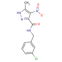 915371-86-7 N-[(3-chlorophenyl)methyl]-5-methyl-4-nitro-1H-pyrazole-3-carboxamide chemical structure