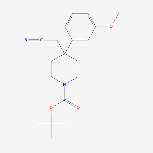 716361-92-1 tert-butyl 4-(cyanomethyl)-4-(3-methoxyphenyl)piperidine-1-carboxylate chemical structure