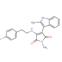 1129669-05-1 3-[2-(4-fluorophenyl)ethylamino]-1-methyl-4-(2-methyl-1H-indol-3-yl)pyrrole-2,5-dione chemical structure