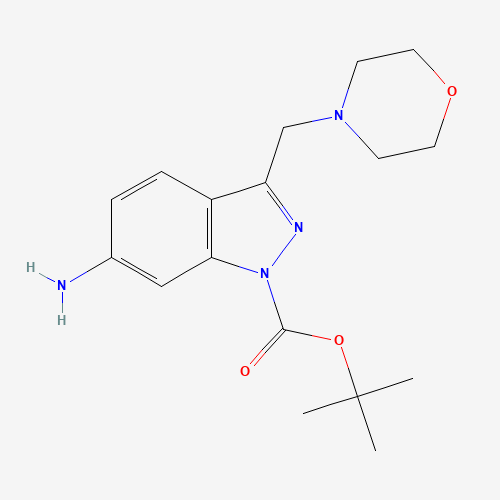 887591-01-7 tert-butyl 6-amino-3-(morpholin-4-ylmethyl)indazole-1-carboxylate chemical structure