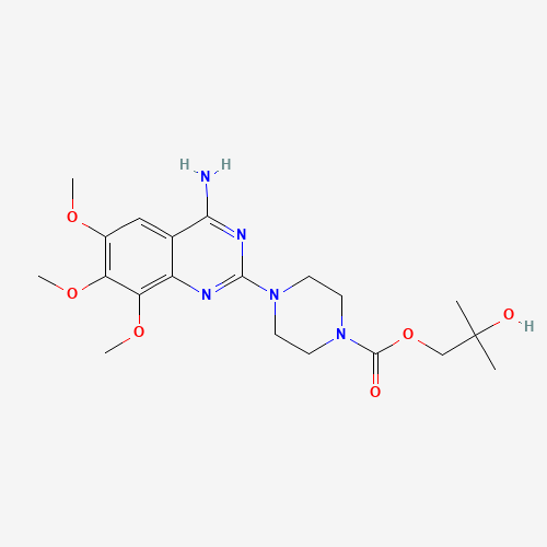 35795-16-5 (2-hydroxy-2-methylpropyl) 4-(4-amino-6,7,8-trimethoxyquinazolin-2-yl)piperazine-1-carboxylate chemical structure