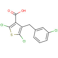 1014645-34-1 2,5-dichloro-4-[(3-chlorophenyl)methyl]thiophene-3-carboxylic acid chemical structure