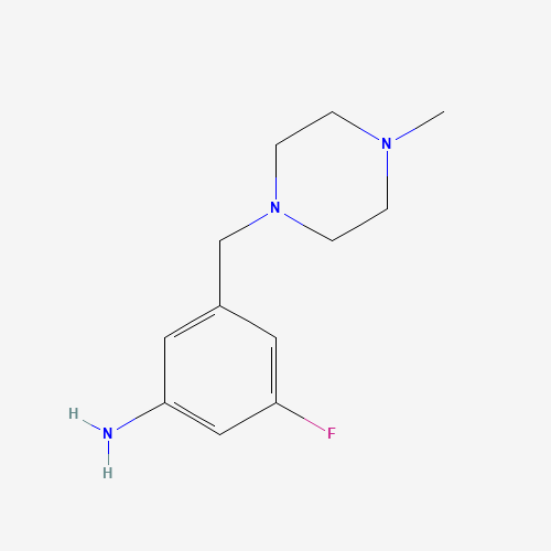 1442474-01-2 3-fluoro-5-[(4-methylpiperazin-1-yl)methyl]aniline chemical structure