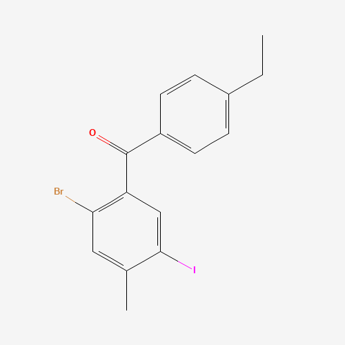 1022983-58-9 (2-bromo-5-iodo-4-methylphenyl)-(4-ethylphenyl)methanone chemical structure