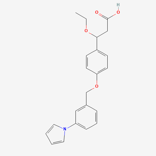 1202575-23-2 3-ethoxy-3-[4-[(3-pyrrol-1-ylphenyl)methoxy]phenyl]propanoic acid chemical structure